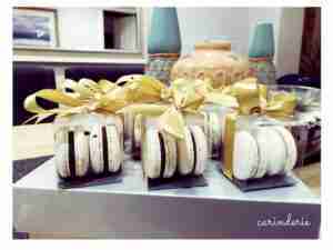 Macaron Double Cube Bomboniere – from $6 (min order of 12 applies)
