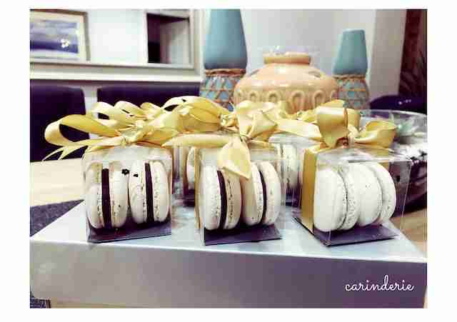 Macaron Double Cube Bomboniere – from $6 (min order of 12 applies)